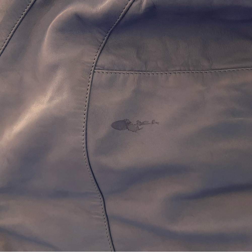 Elegant Sky Blue 100% Cuir Leather Jacket - Picture 7 of 13